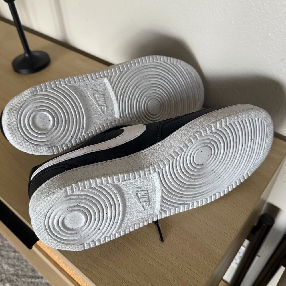 Nike Men's Court Vision Black and White Low-Top Sneakers - Picture 3 of 3